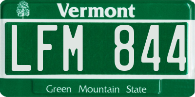 VT license plate LFM844