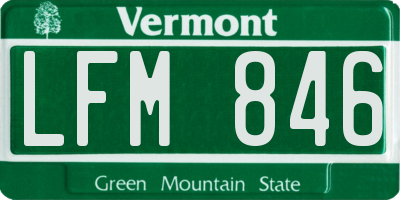 VT license plate LFM846