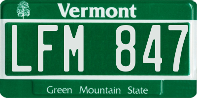 VT license plate LFM847