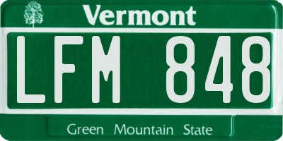 VT license plate LFM848