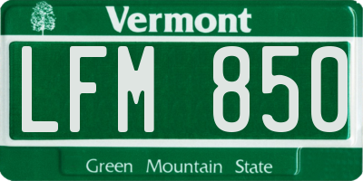 VT license plate LFM850