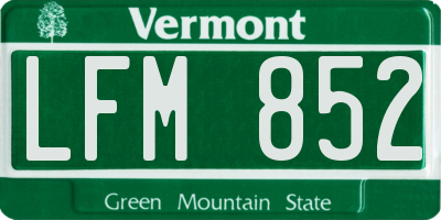 VT license plate LFM852
