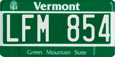 VT license plate LFM854