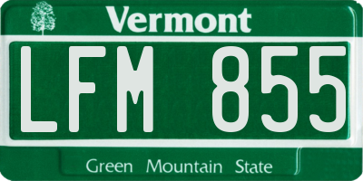 VT license plate LFM855