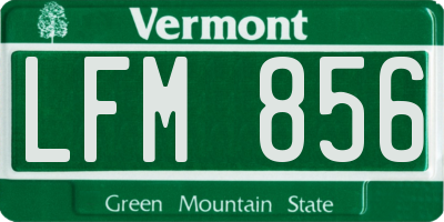 VT license plate LFM856