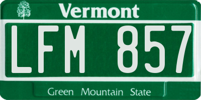 VT license plate LFM857