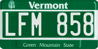 VT license plate LFM858
