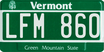 VT license plate LFM860