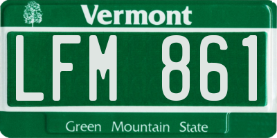 VT license plate LFM861