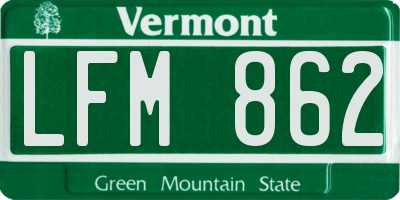 VT license plate LFM862