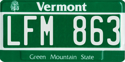 VT license plate LFM863