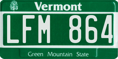 VT license plate LFM864