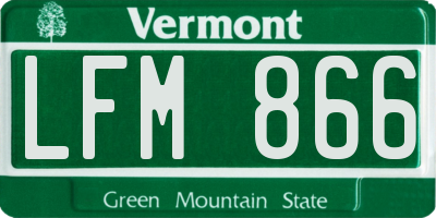VT license plate LFM866