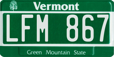 VT license plate LFM867