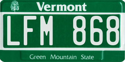 VT license plate LFM868