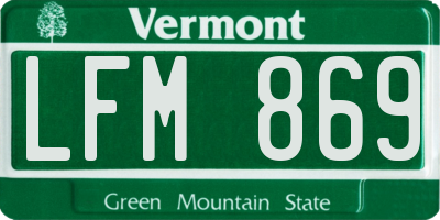 VT license plate LFM869