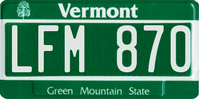 VT license plate LFM870