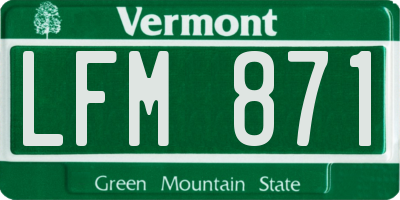 VT license plate LFM871