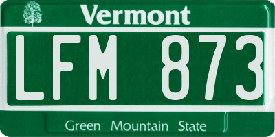 VT license plate LFM873