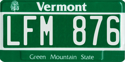 VT license plate LFM876