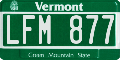 VT license plate LFM877