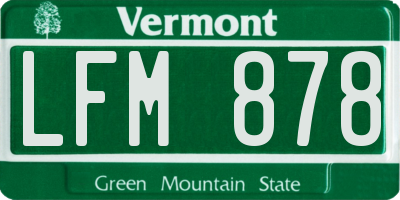 VT license plate LFM878