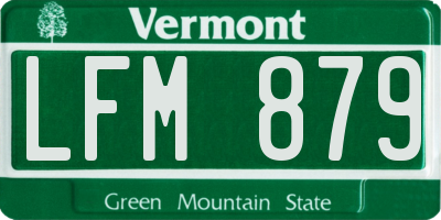 VT license plate LFM879