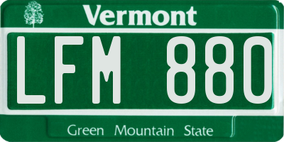 VT license plate LFM880