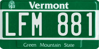 VT license plate LFM881