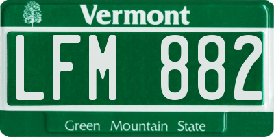 VT license plate LFM882