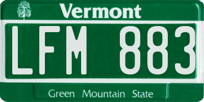 VT license plate LFM883