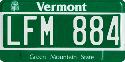 VT license plate LFM884