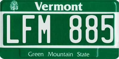 VT license plate LFM885
