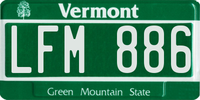 VT license plate LFM886