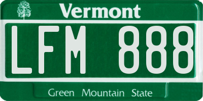 VT license plate LFM888
