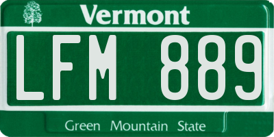 VT license plate LFM889
