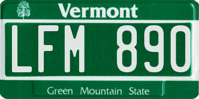 VT license plate LFM890