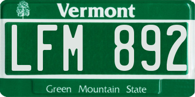VT license plate LFM892