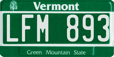 VT license plate LFM893