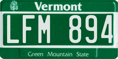 VT license plate LFM894
