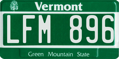VT license plate LFM896