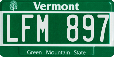 VT license plate LFM897