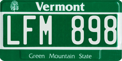 VT license plate LFM898
