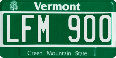 VT license plate LFM900