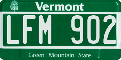VT license plate LFM902