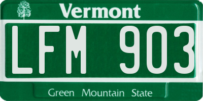 VT license plate LFM903