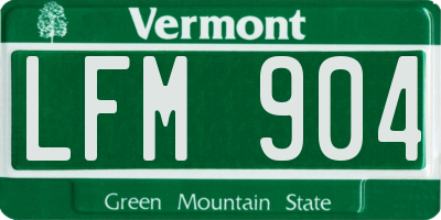 VT license plate LFM904