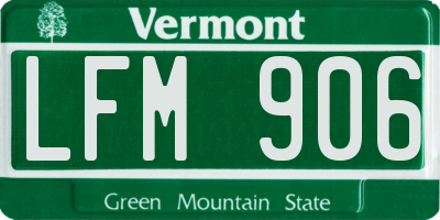 VT license plate LFM906