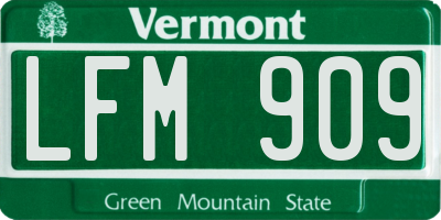 VT license plate LFM909