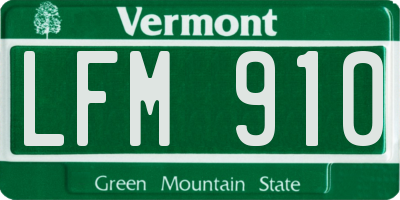 VT license plate LFM910
